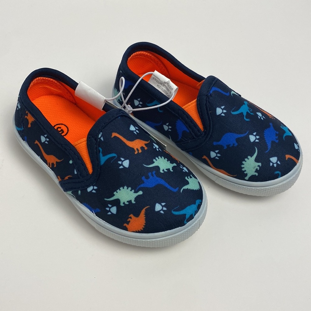 NWT - Boys Slip On Dinosaur Sneakers, Comfortable, Slide On, Adorable, Soft